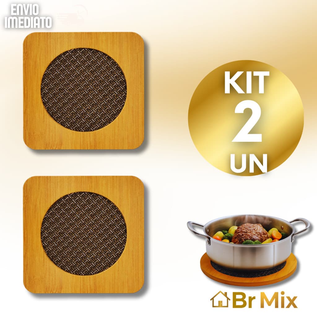 Utensílios Cozinha Descansos Panela Bambu 16,5cm Protetor Mesa Panela Assadeira Quente Redondo Quadrado Flor