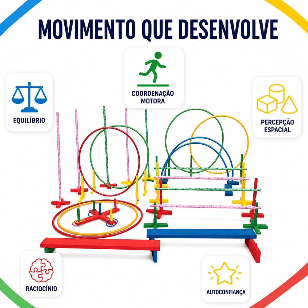 Linha De Movimento Ginástica Psicomotricidade Infantil Desenvolve Coordenação e Equilíbrio