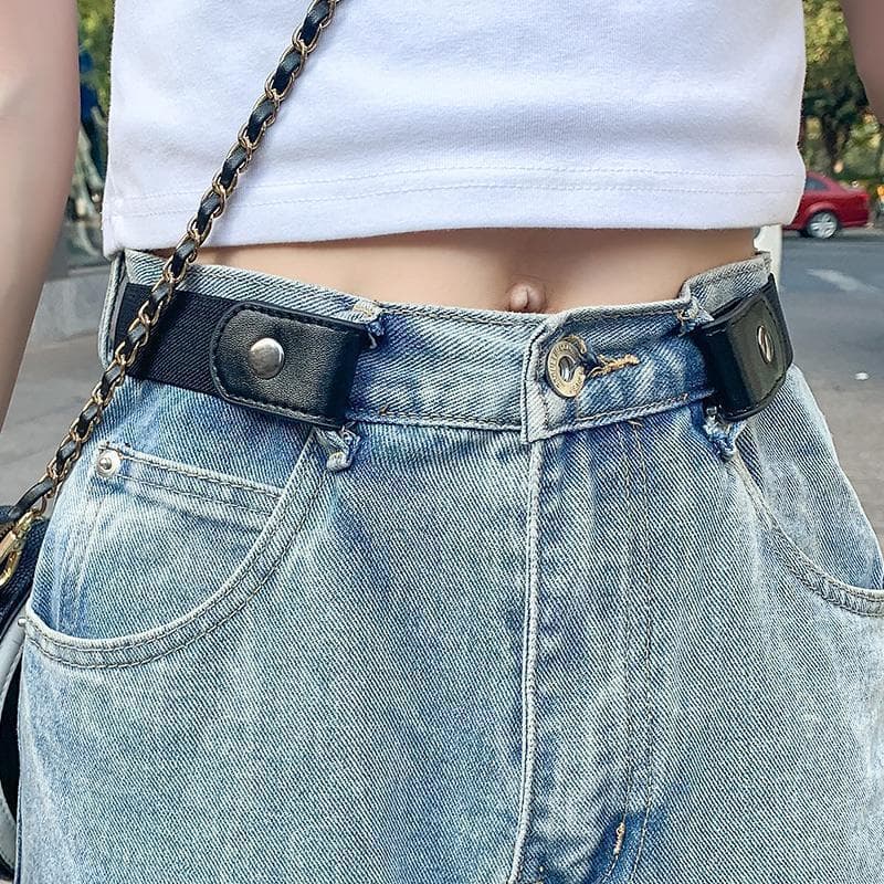 Cinto preguiçoso feminino elástico Jeans cinto masculino cinto invisível cintura elástica ferramenta útil cinto de apert