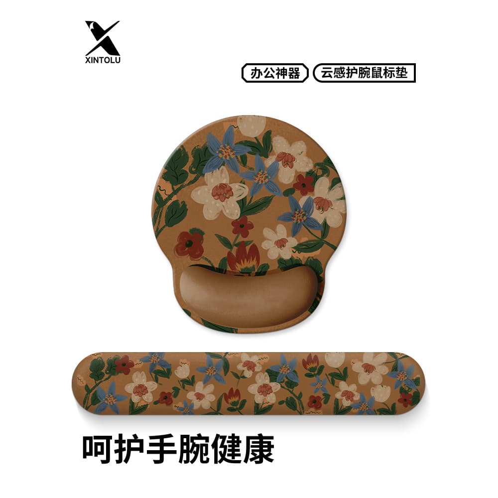 Mouse pad de pulso estilo retrô flor, Mouse pad de alto valor para meninas, mesa de escritório, teclado de computador, a
