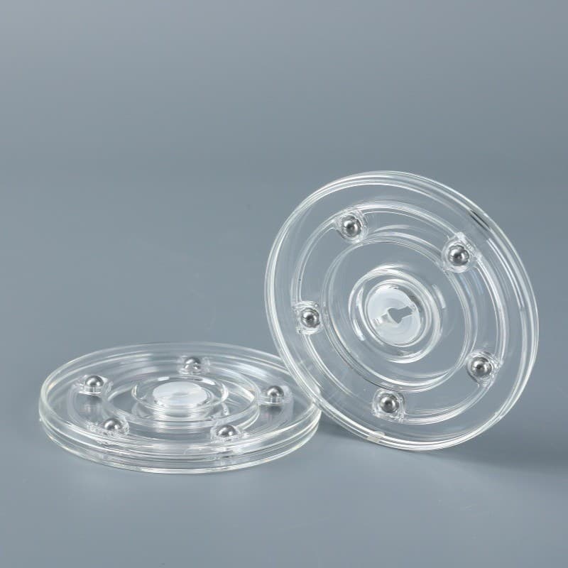 Base rotativa manual de 360 graus em acrílico transparente, suporte giratório, plataforma giratória, base rotativa 8IVP