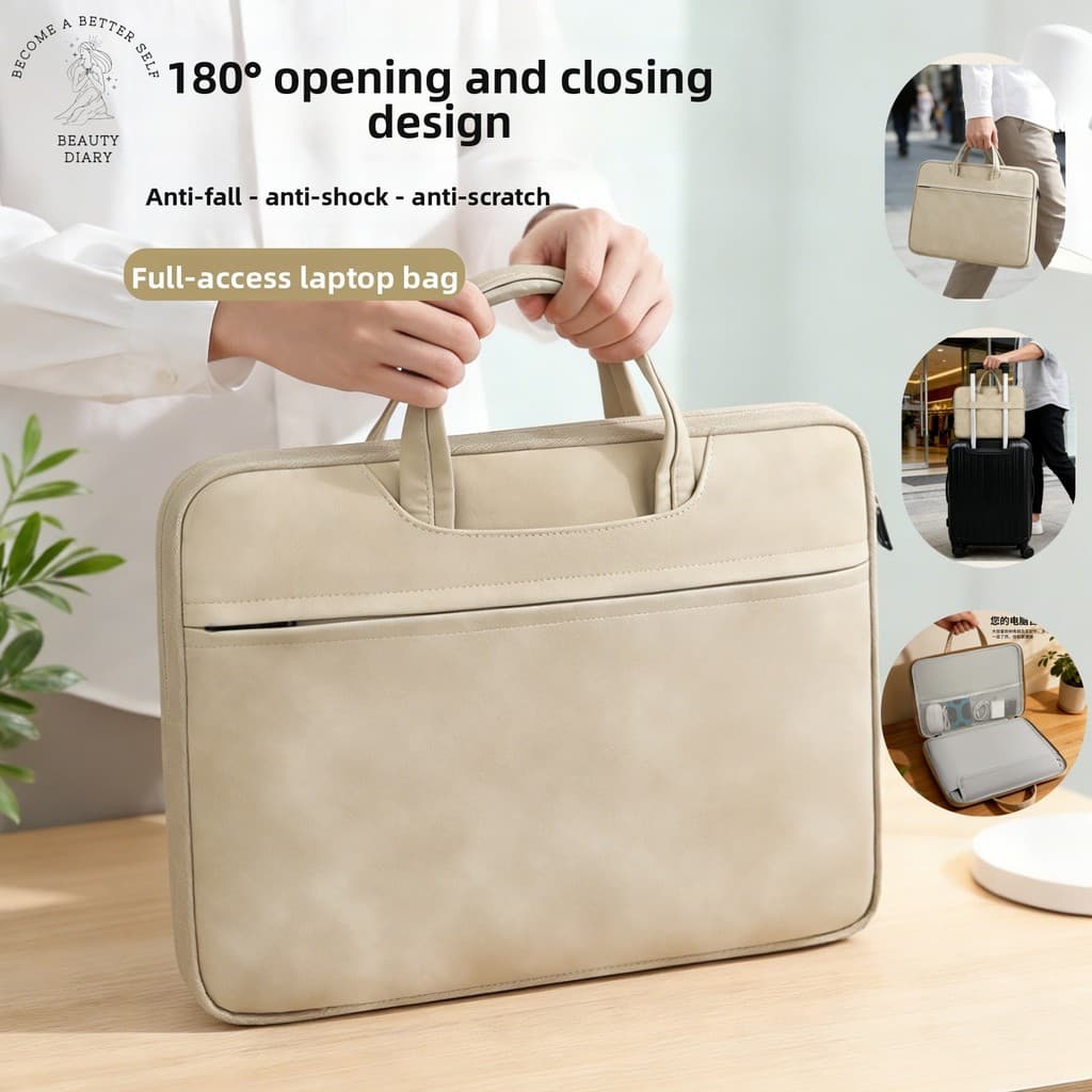 180 ° Bolsa Para Notebook Absorvente De Choque Totalmente Aberta , Estojo Leve De Transporte Comercial Laptops De 15.6 A