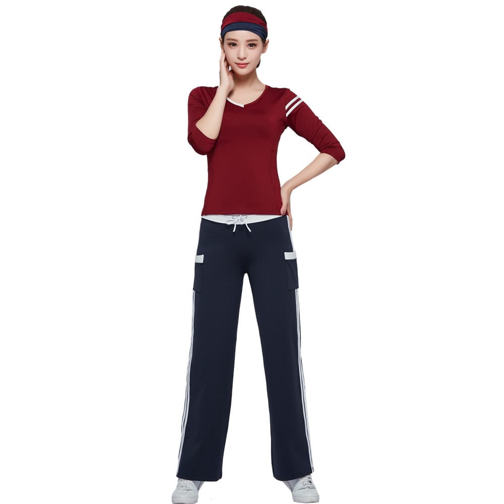 Haozhou roupas de yoga femininas novo estilo primavera verão médio manga curta iniciante Fitness yoga manhã correndo rou
