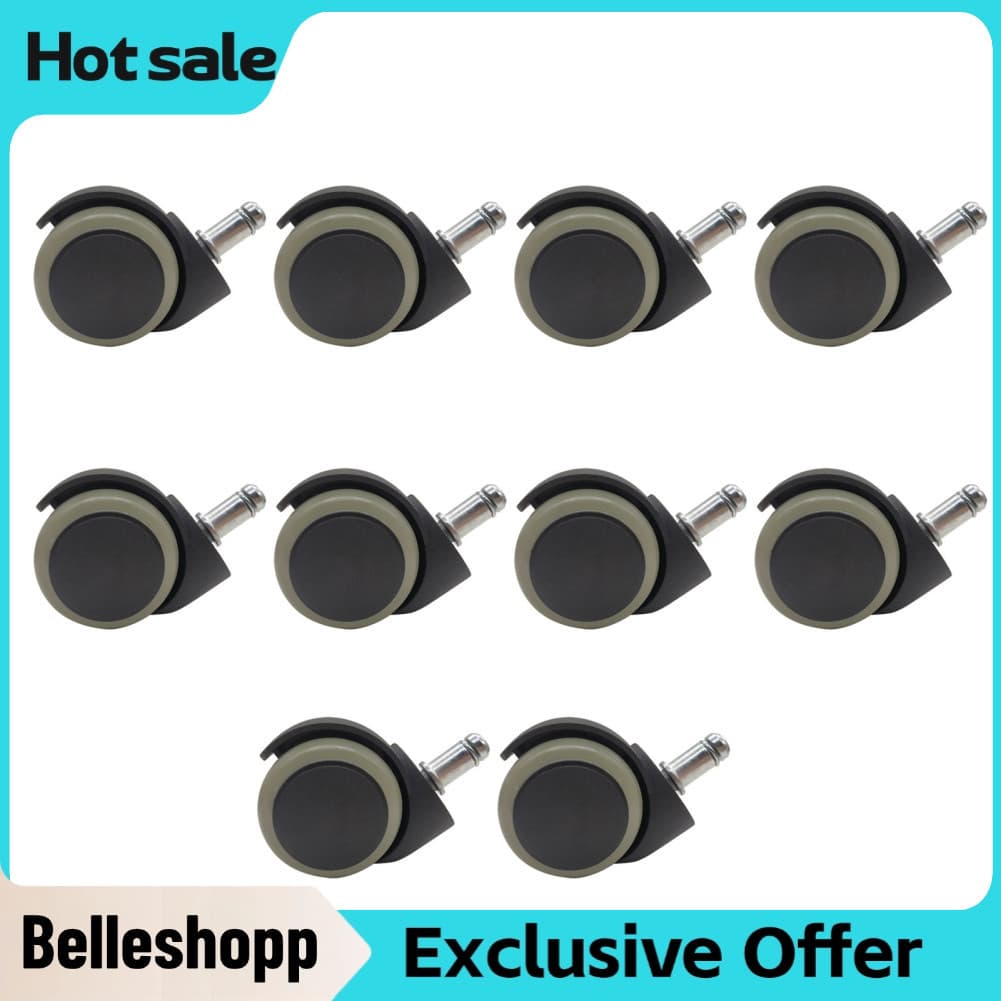 Belleshopp-br Belleshopp-br 10 PCS Roda de cadeira OD Nylon verde PU 2 pol. Rodízio giratório de escritório de 360 ​​°