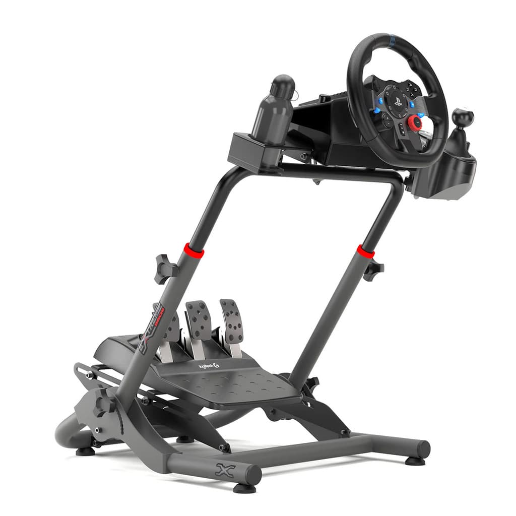 Suporte para Volante Sim Racing SGT Cinza Extreme Simracing Ajustável para Volante Pedais e Câmbio Cockpit Gamer