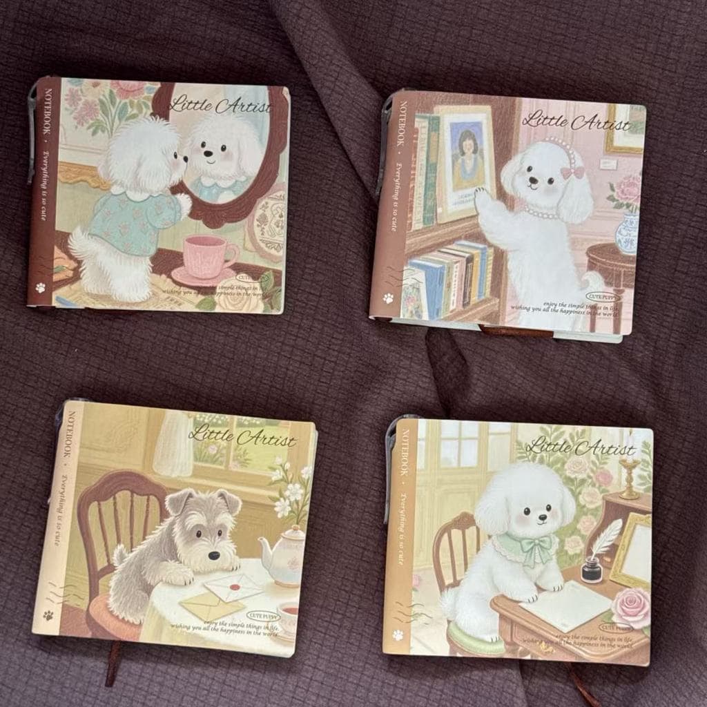 Qingyifang bonito Animal de estimação artista caneta inserir bloco de notas bonito Animal capa bloco de notas com caneta