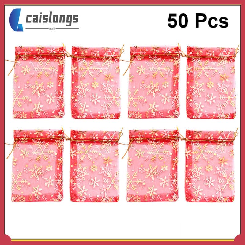 💍 50Peças Sacos Com Cordão Vermelho Para Armazenar Balas