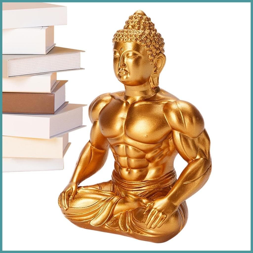 Pequena Estátua De Buda Músculo Espiritual Escultura Em Resina Ornamento Zen Para Escritório Casa heqoibr