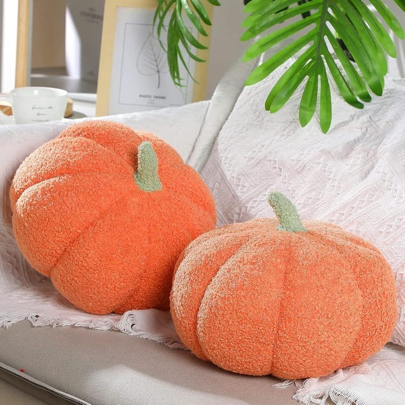 Queekay 2 Peças De Almofadas De Abóbora Para Decoração De Outono , Laranja