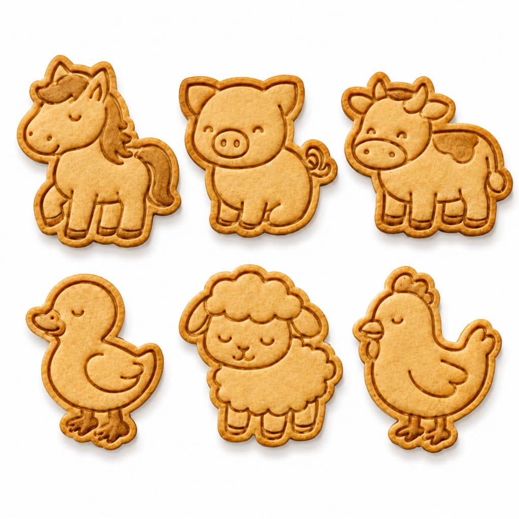 Kit Cortadores de Biscoito Fazendinha 6 Peças