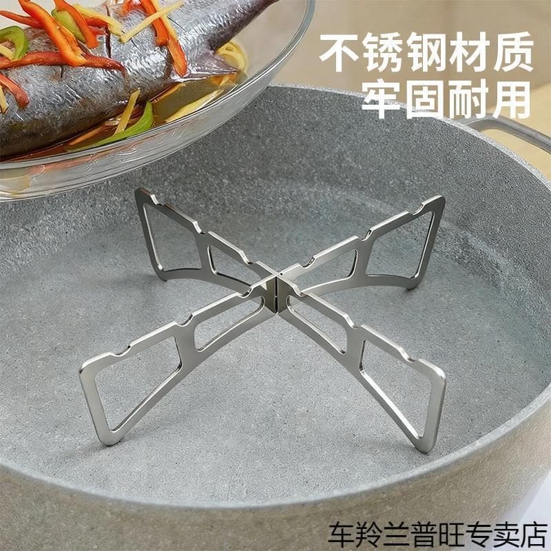 Casa ao ar livre Universal aço inoxidável Rack de vapor cruz estrutura destacável panela de sopa à prova de água suporte