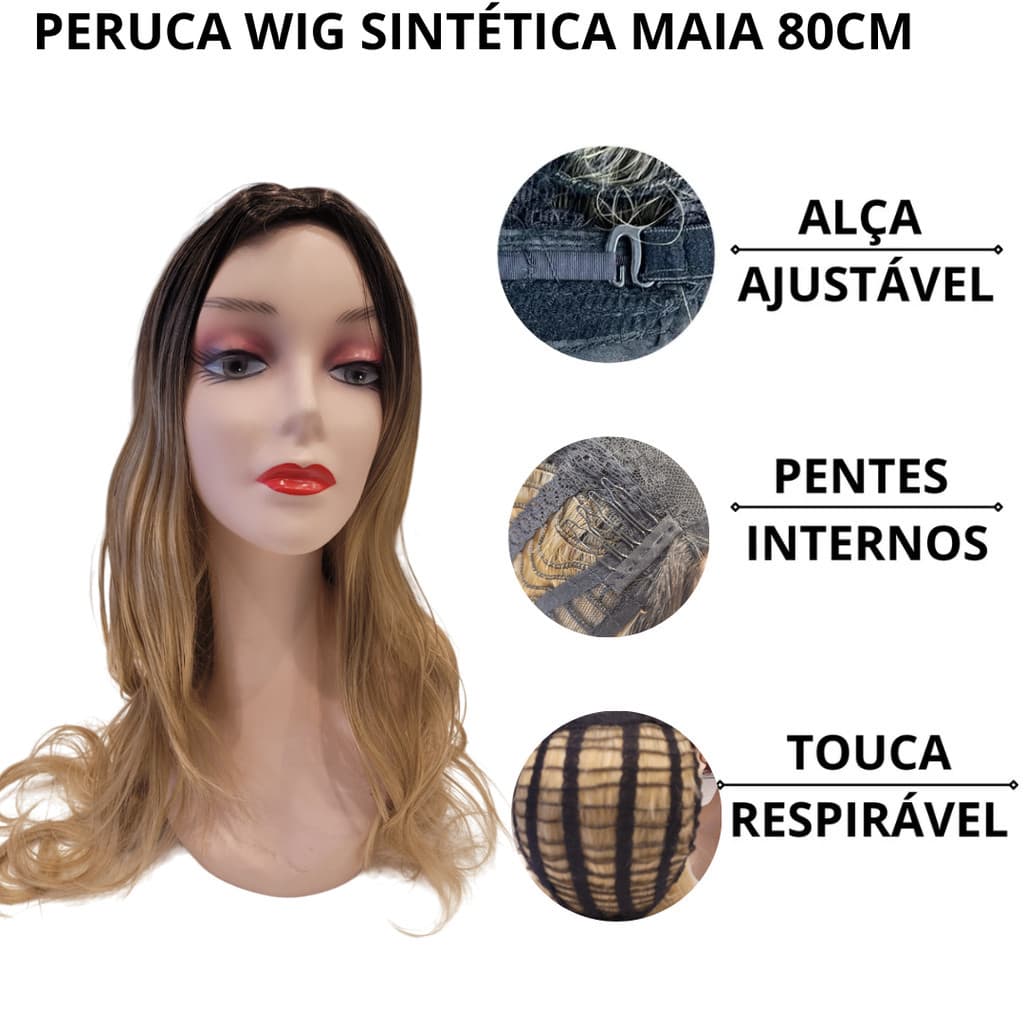 PERUCA WIG CAP SINTÉTICA MAYA 80CM