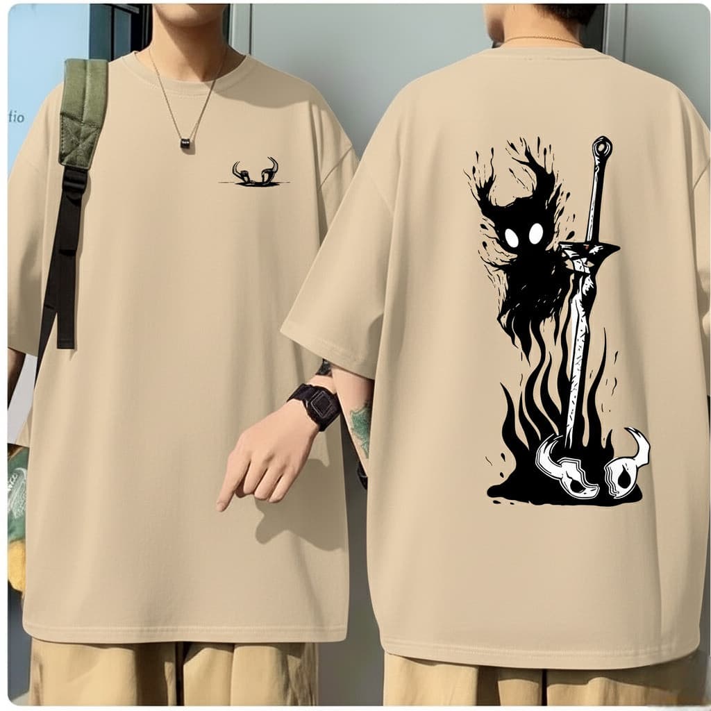 Camiseta Unissex Hollow Knight Jogo Vintage Desenho StreetWear Qualidade Premium