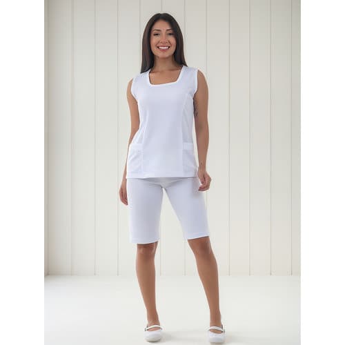 Uniforme Bermuda e Jaleco em Helanca com elastano confortável para o dia a dia faxineira copeira