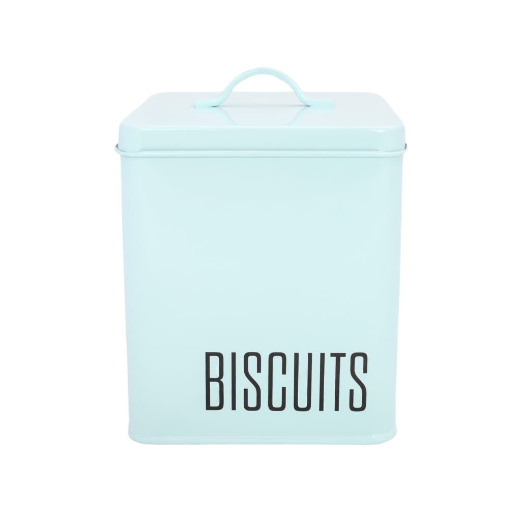 Pote De Aço Armazenagem De Biscoito Cor Azul Porta Mantimentos Capacidade 3,1L