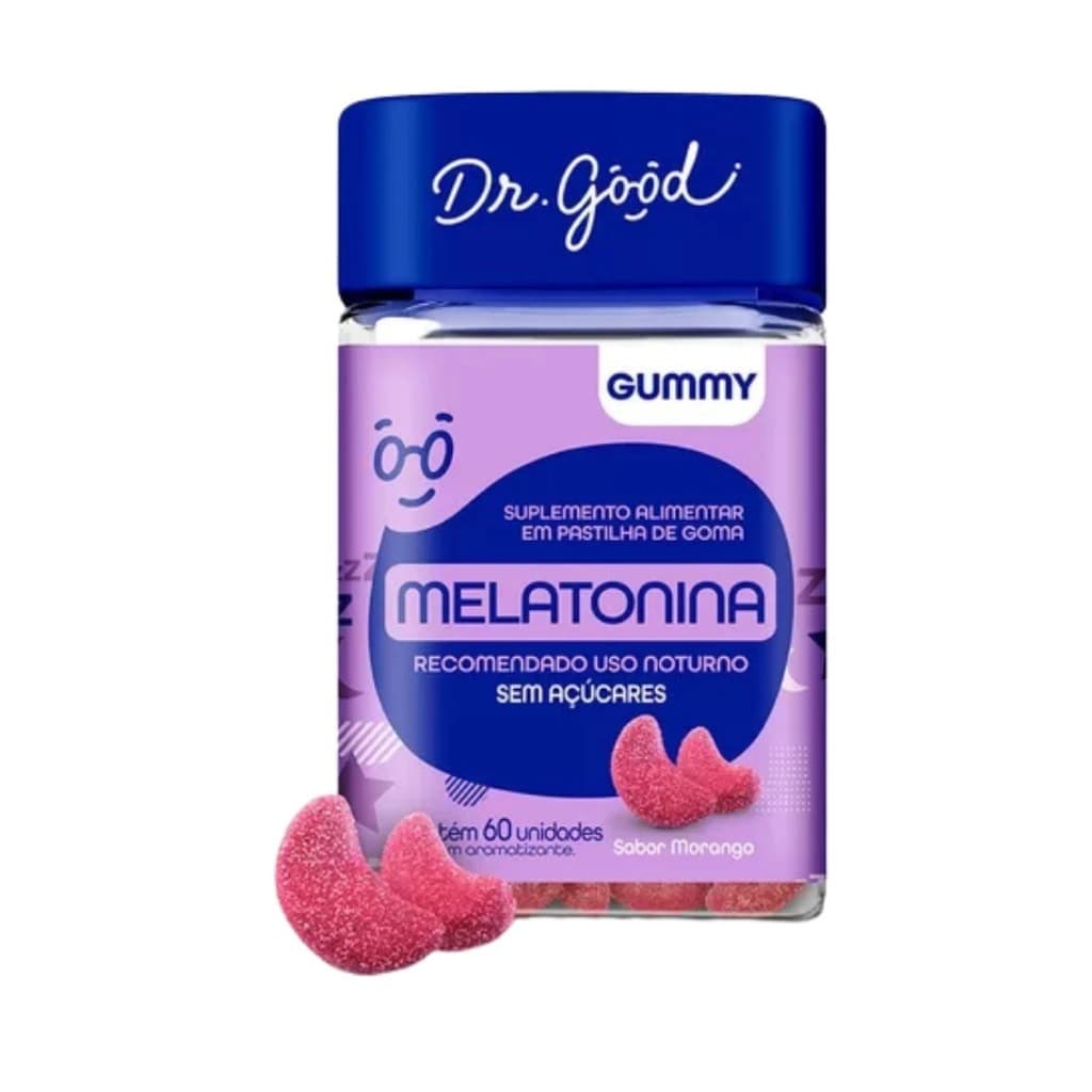 Dr Good Fini Melatonina 60 Gomas Sabor Morango - Dr Good