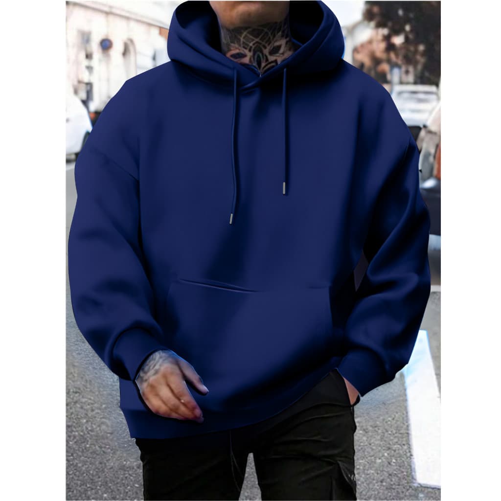 Blusa Moletom Masculino Canguru Com Capuz  Liso Sem Estampa Liso