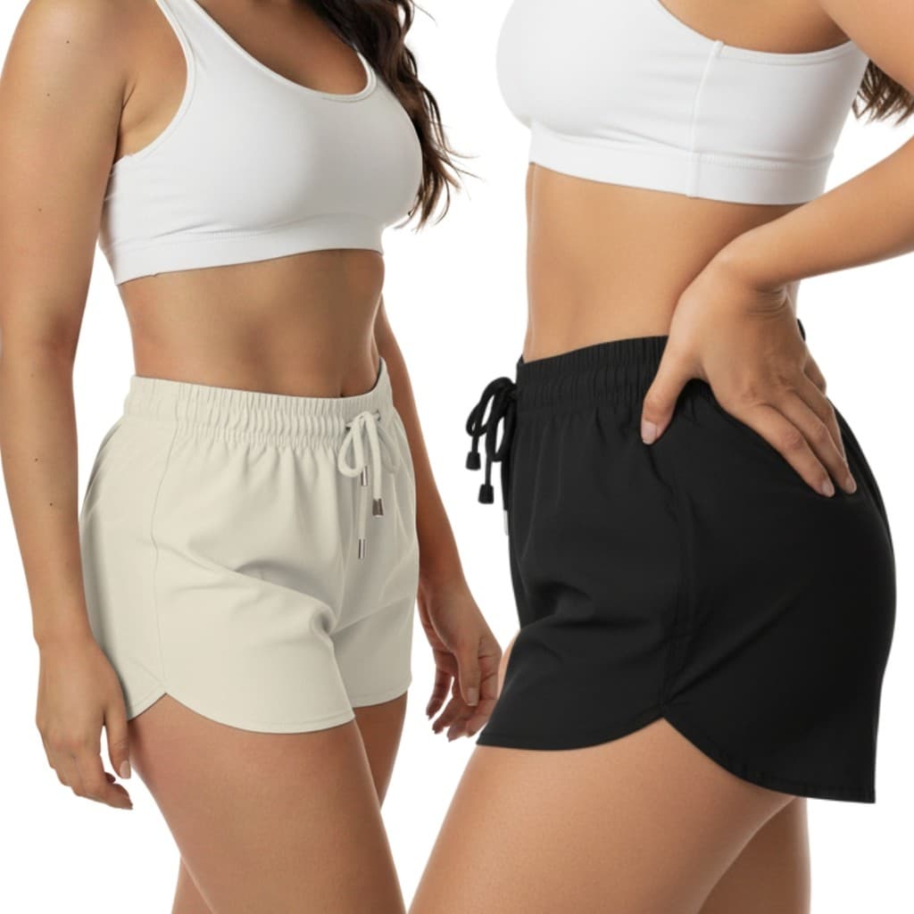 Kit 2 Shorts Feminino Sortidos Praia Academia Dia a Dia