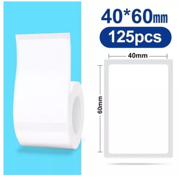 Etiqueta Adesiva 40X60 Niimbot B21 B1 125 Etiquetas P/ Rolo