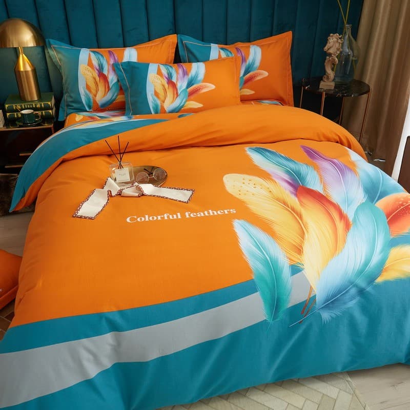 Premium high-end têxteis para casa high-end escovado puro algodão conjunto de quatro peças 100% algodão lençol colcha ca