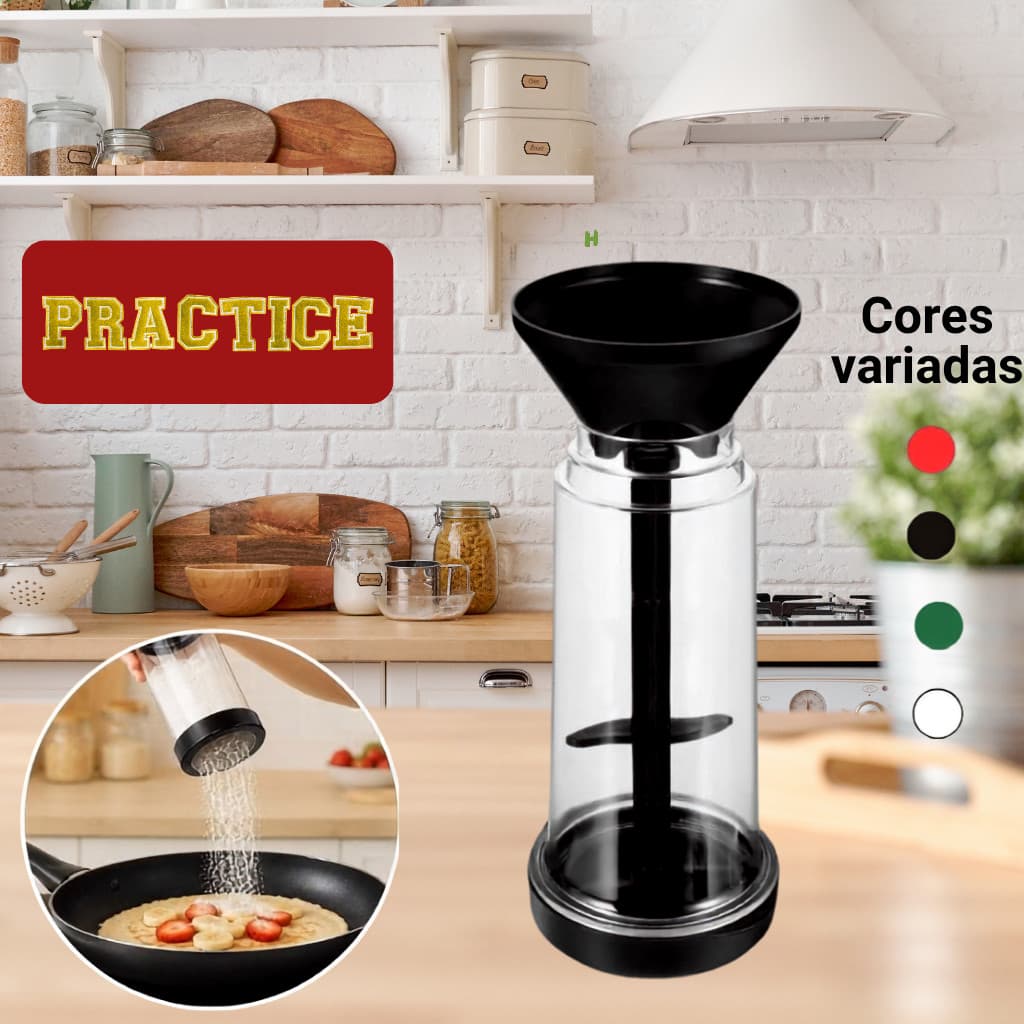 Tapioqueira Peneira para Tapioca com Reservatório 500g Dispenser Polvilhador Fácil de Usar Utensílios Qualidade