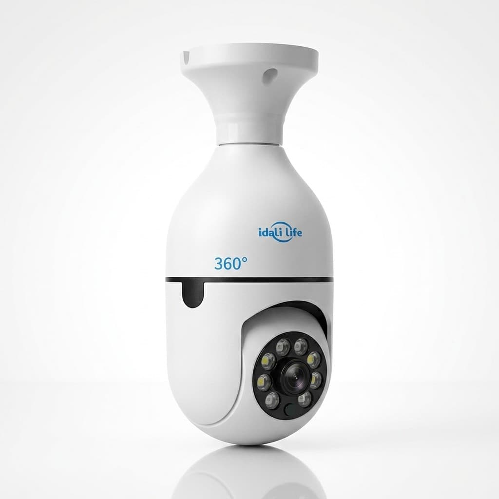 Kit Camera Wifi Inteligente 360 Graus Leds Sensor Movimento Visao Noturna Seguranca Yoosee Bocal E27