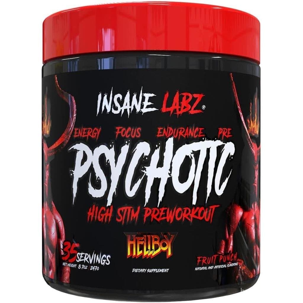 Insane Labz Hellboy Edition, Pó Pré-Treino de Alta Estimulação e Sem Booster com Beta Alanina, L Citrulina e Cafeína, Au
