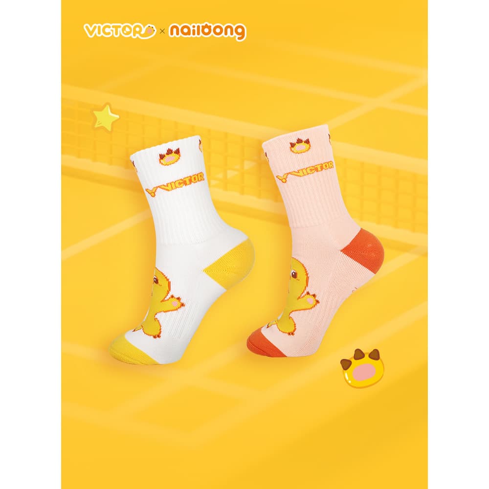 VICTOR VICTOR Victory Milk Dragon Joint Homens Mulheres Meias Esportivas Grossas de Badminton SKCO2512NL 2513NL