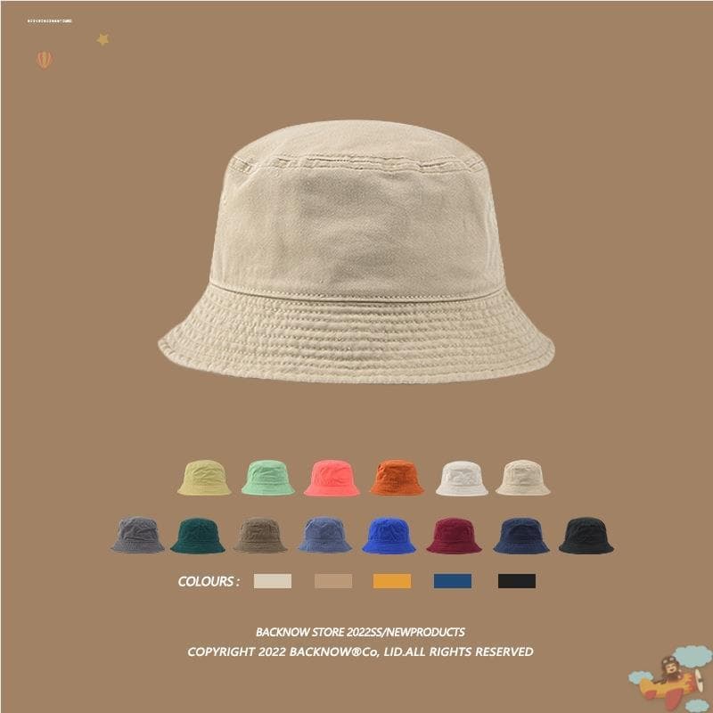 Primavera estilo japonês lavado balde chapéu cor sólida Retro bacia chapéu Casual chapéu de sol das mulheres dos homens