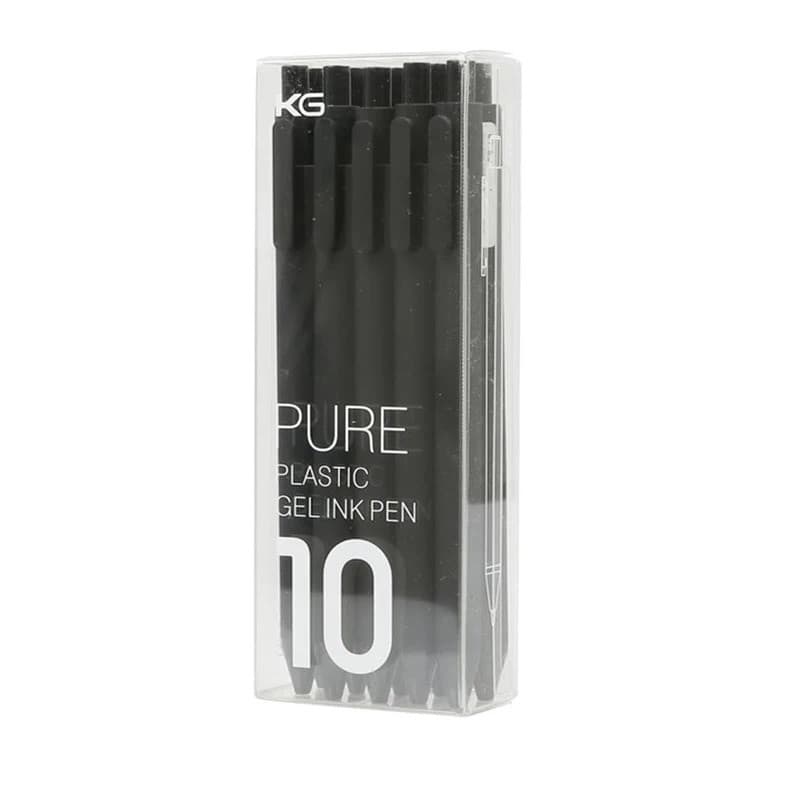 Caneta Gel Retrátil Recarregável Pura Kaco 0.5mm Tinta Preta 10 Peças De Nota Estética De Secagem Rápida Uso Escolar De