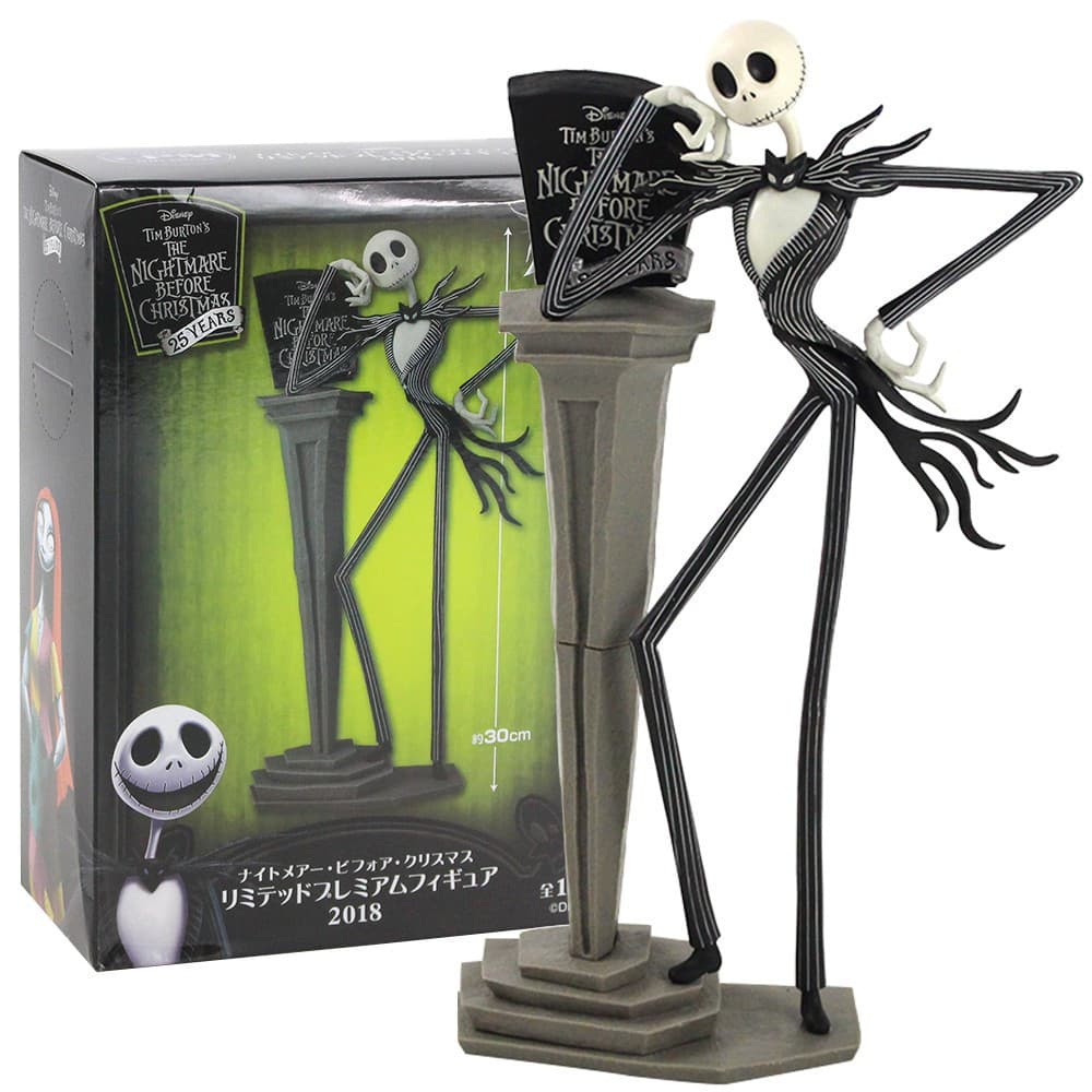 30cm < Nightmare Before Christmas > Boneca Jack Skeliton, brinquedo modelo de coleção do 25o aniversário de Tim Burton,