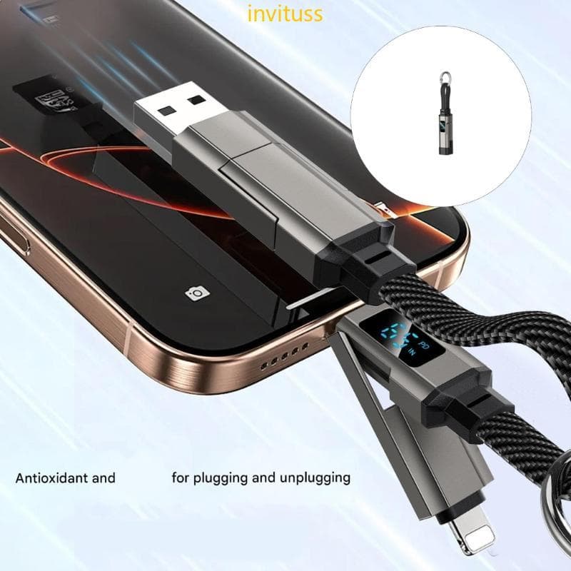 Inv Keychain USB C Carregamento Liga Zinco Display Digital Compatibilidade Vários Dispositivos Para Trans