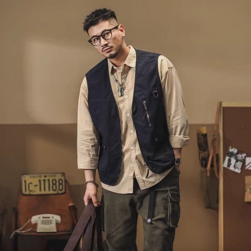 Americano Retro ferramentas colete masculino verão estilo funcional colete ao ar livre rua Wear colete sem mangas jaquet