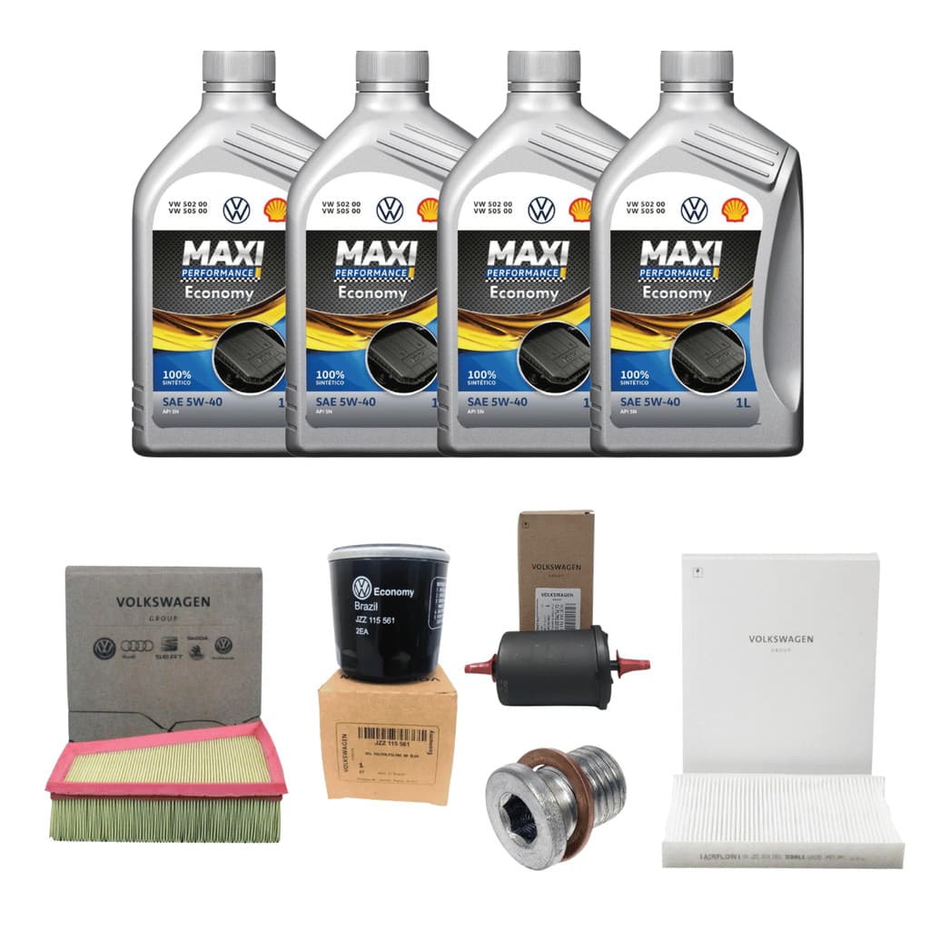 Kit Troca Óleo Shell 5w40 502/505 Gol Voyage G5 G6 1.6 8v 2009 Em Diante