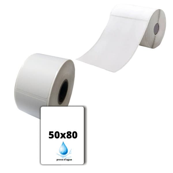 1 Rolo Etiqueta BOPP Térmico Adesivo 50x80 NÃO NECESSITA RIBBON