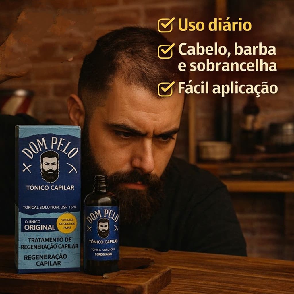 Dom Pelo Original - Tônico Capilar para Cabelo, Barba e Sobrancelha PROFISSIONAL
