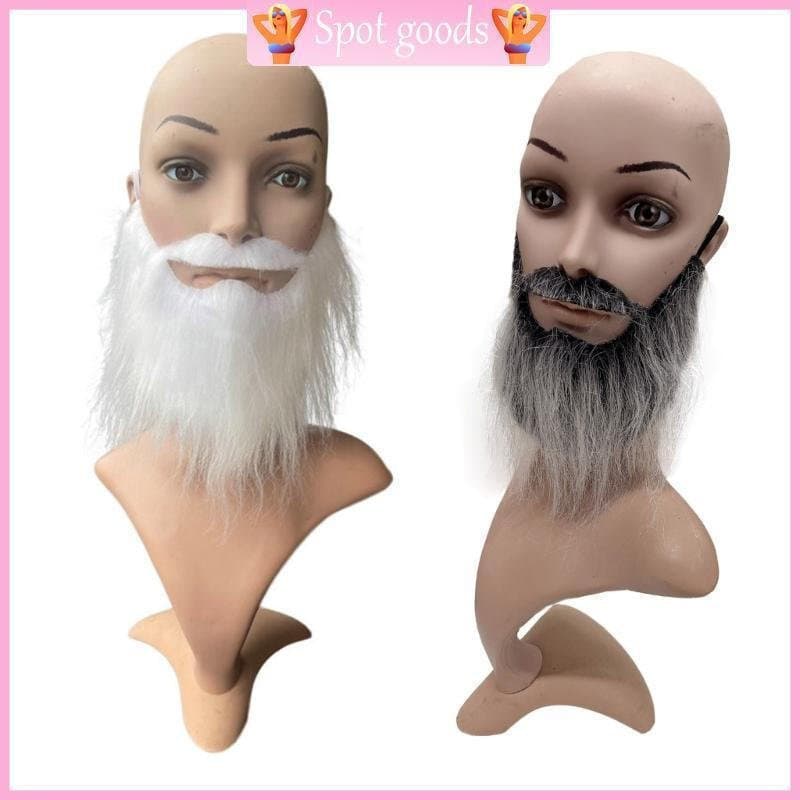 vava DIY Fantasia Vestido Barba Falsa Longo Fluff Barbas Cosplays Traje Adereços Halloween Bigode Festa De Natal Suppli