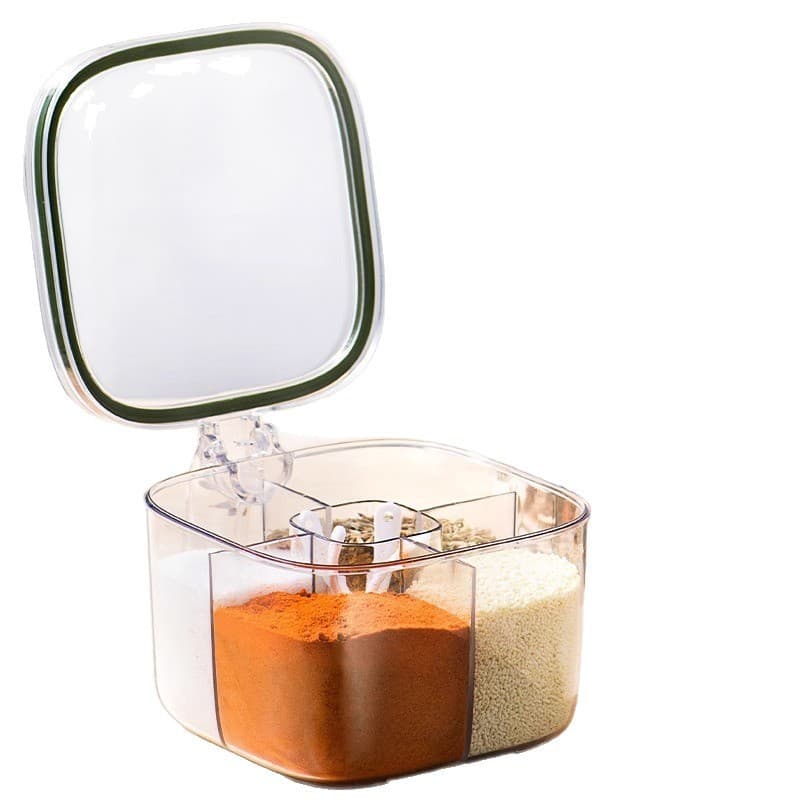 Multi-grade integrado tempero caixa cozinha do agregado familiar sal pimenta tempero armazenamento tempero Jar conjunto