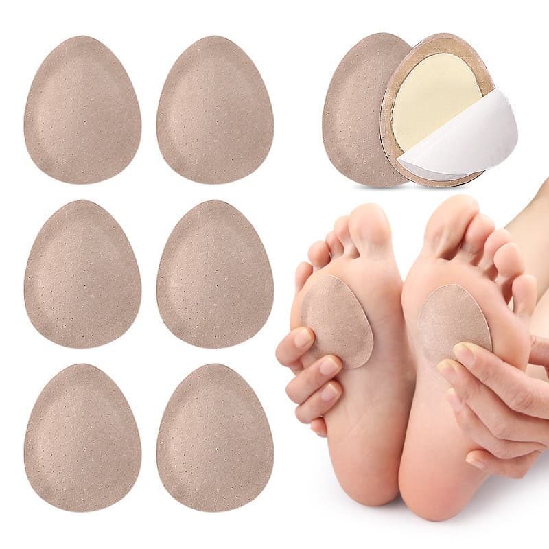 Almofada de couro para pés, sola metatatatarsal, absorção de choque macia, almofada de meio tamanho, adesivo traseiro, p