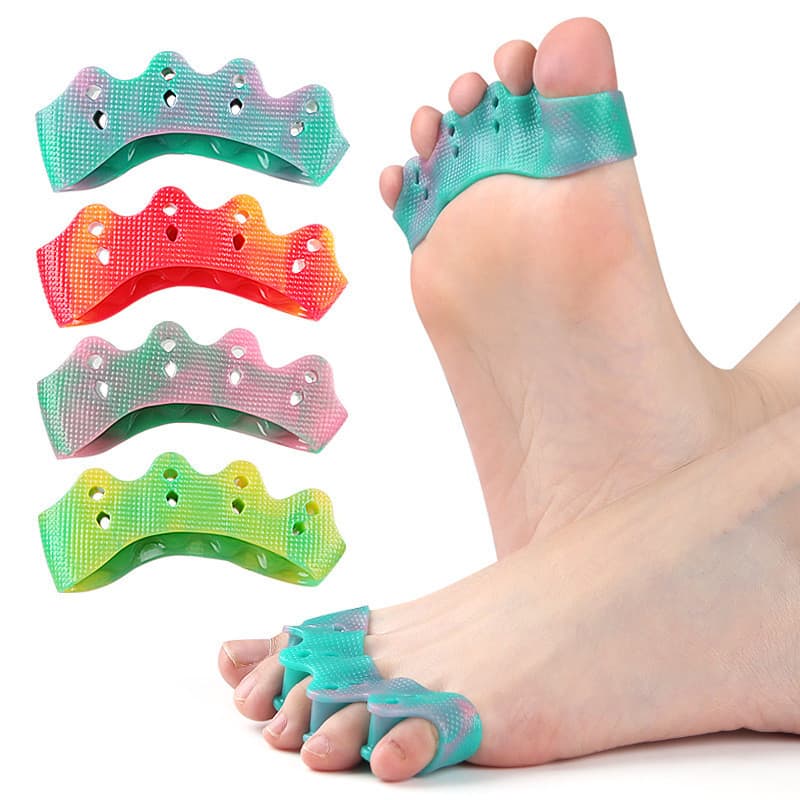 Separador de dedos de cinco furos colorido SEBS Polegar Valgus Separador de dedos de osso de pé grande Almofada separado