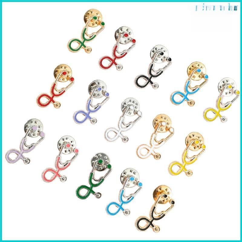 Nim 15 Broches de Estetoscópio para Médicos e Enfermeiros, para Jaquetas e Casacos, Alfinetes de Lapela