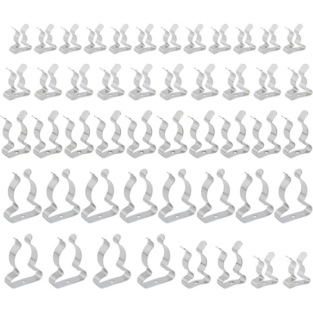 Conjunto de 48 Peças de Clipes de Mola, Suportes de Ferramentas com Clipes de Mola para Armazenamento de Vassouras, Esco