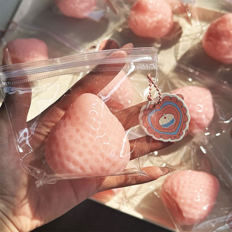 Strawberry Taba Squishy Fidget Toy-Brinquedo De Alívio De Estresse De Recuperação Lenta Para Crianças , Adultos , Lembra