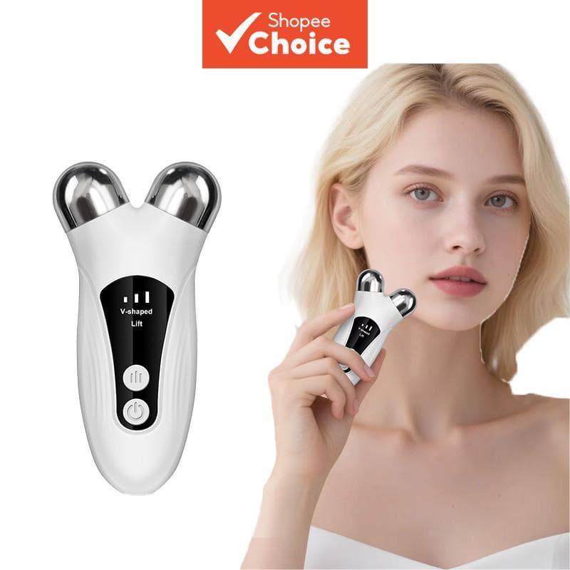 Rolo Facial Elétrico em V Massageador EMS Microcorrente Fototerapia Rejuvenescimento Antirrugas Ferramenta de Beleza