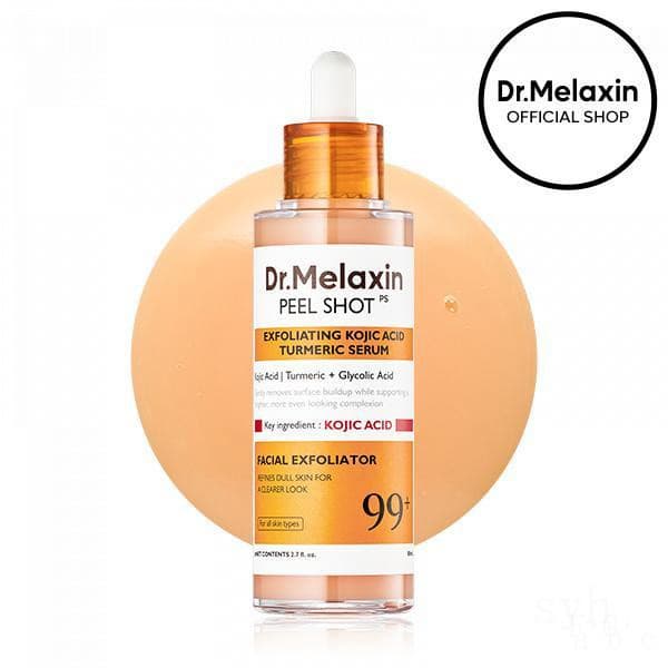 [Dr.melaxinOfficial] PeelShot Sérum de Ácido Kójico e Cúrcuma 80ml é utilizado para tratamento de manchas escuras, esfol
