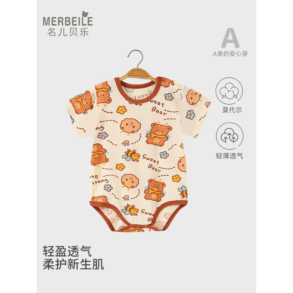 Bebê bebê macacão Modal estilo fino bebê verão triângulo macacão da criança macacão de manga curta roupas de verão