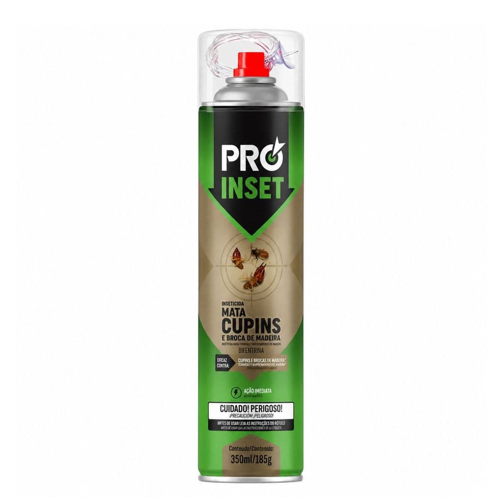 Inseticida Mata Cupim E Broca De Madeira Pro Inset 350ml Ação Imediata Proteção Para Móveis Portas Batentes Forros