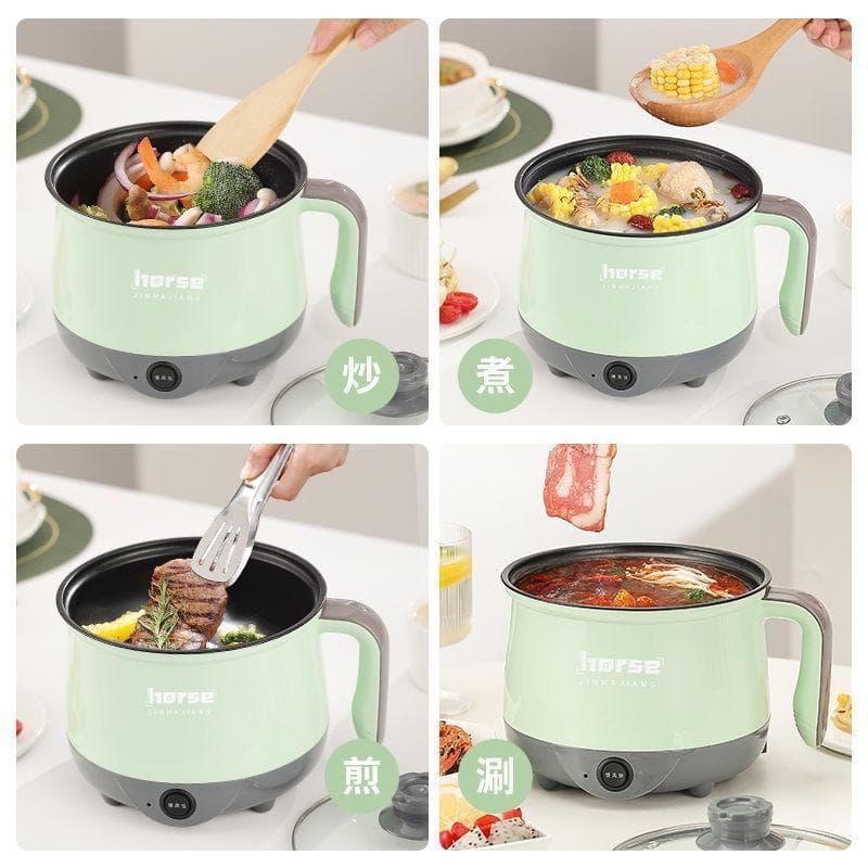 Panela elétrica Mini panela de arroz dormitório único pequeno panela quente multifuncional fritar fervente panela quente