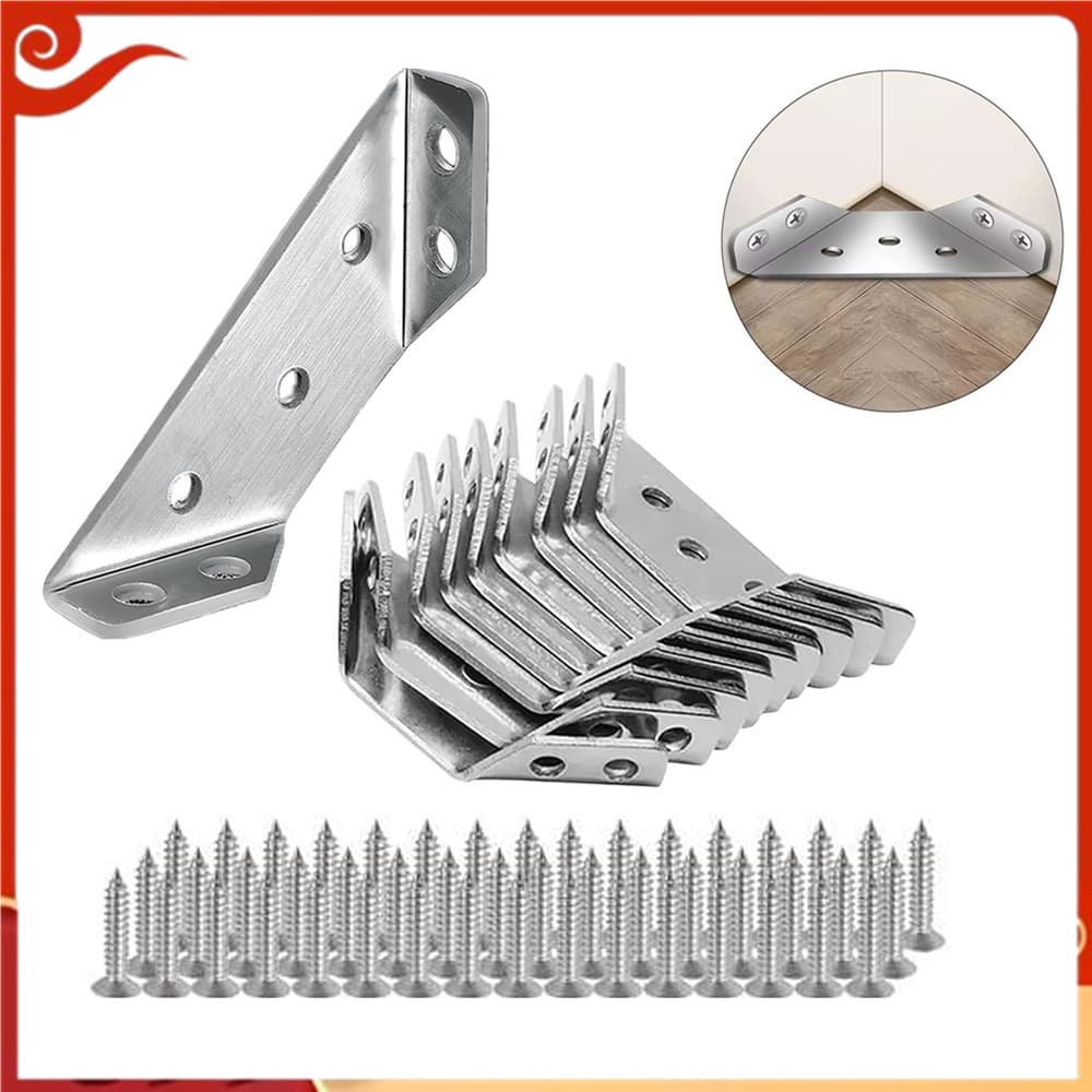 Conjunto de suporte de canto de madeira 10-50 peças, conector de canto Universal para móveis, com parafusos