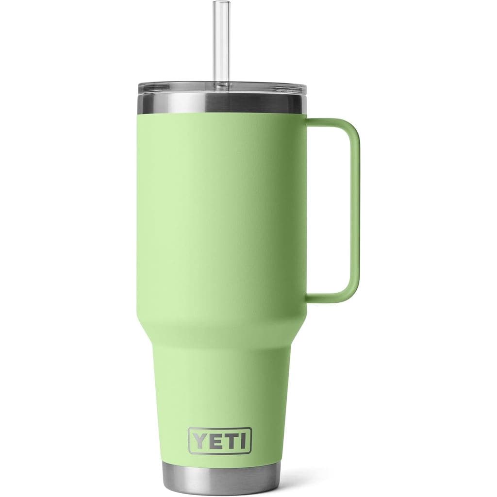 Copo Térmico YETI Rambler de 42 oz com Alça e Tampa com Canudo, Caneca de Viagem, Copo Térmico Isolado a Vácuo com Alça,